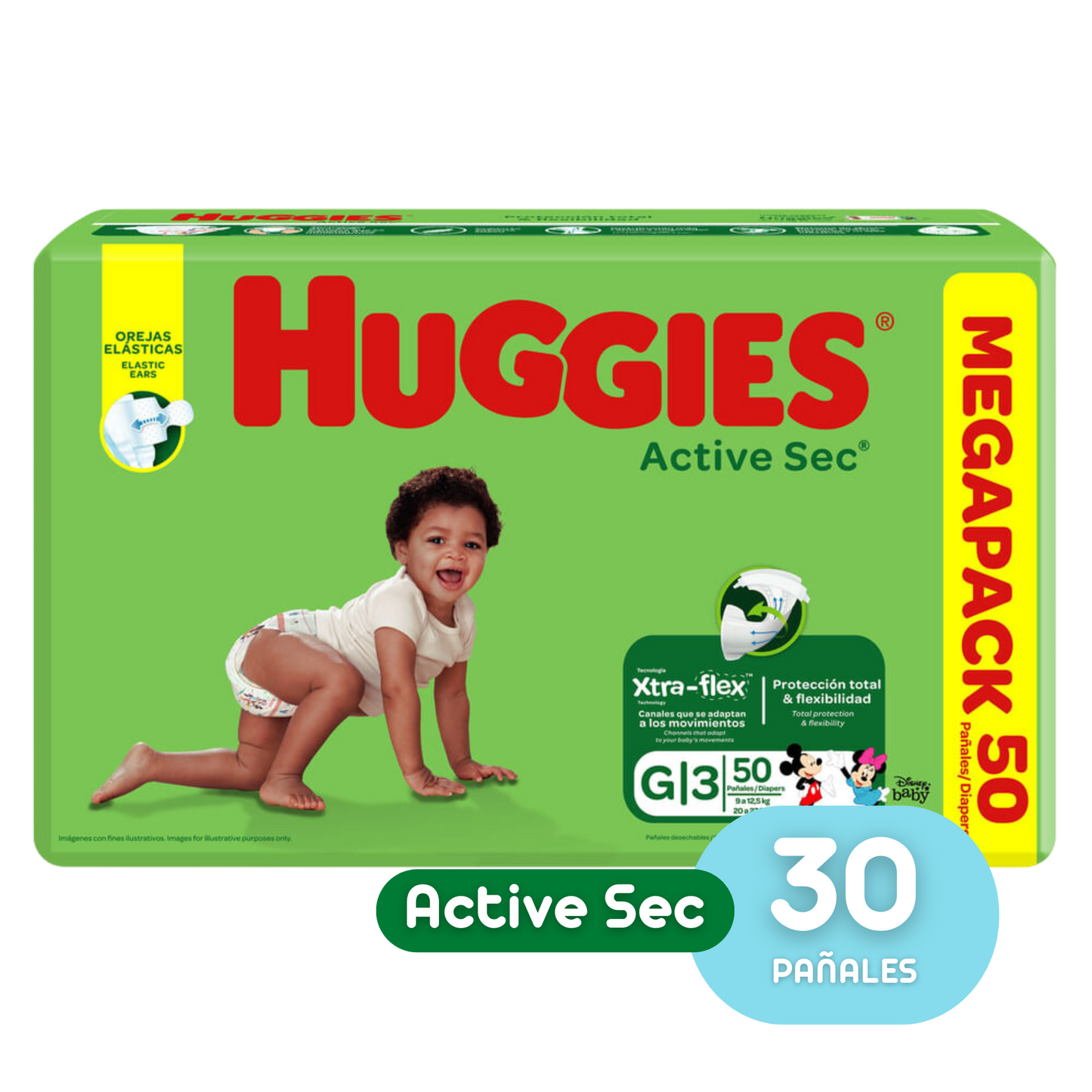 HUGGIES ETAPA 3/G ACTIVE SEC