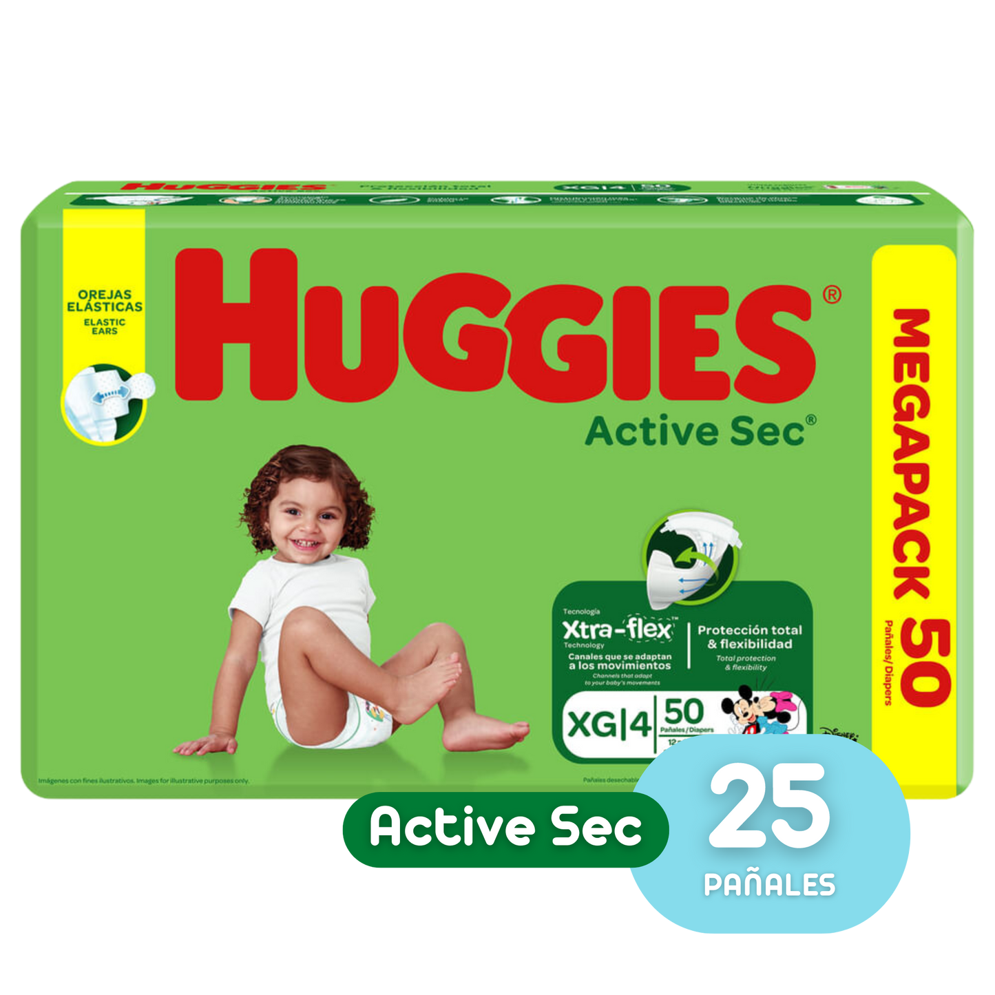 HUGGIES ETAPA 4/XG ACTIVE SEC