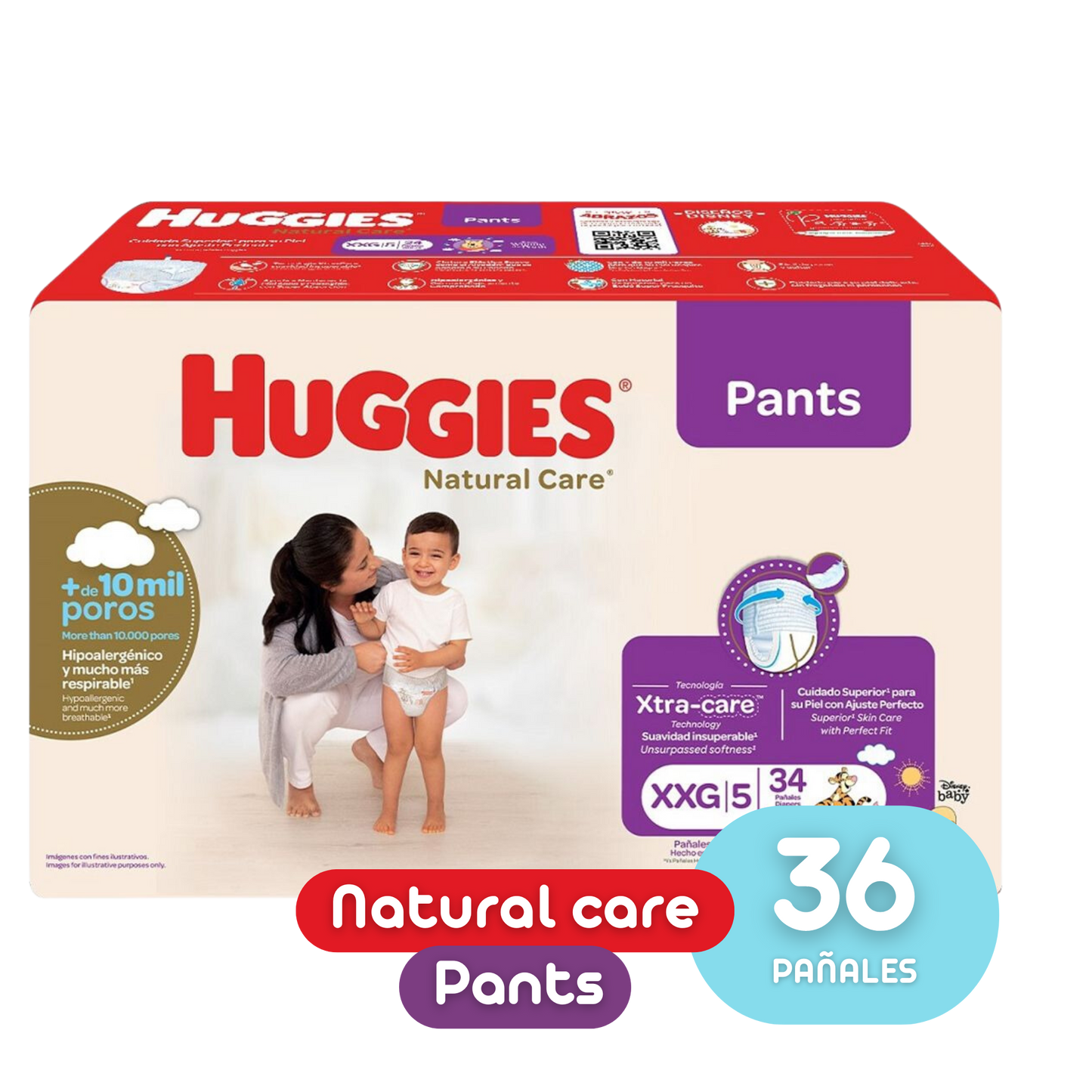 HUGGIES ETAPA 5/XXG NATURAL CARE PANTS