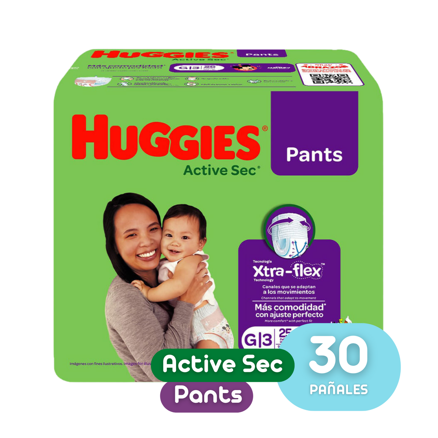 HUGGIES ETAPA 3/G ACTIVE SEC PANTS